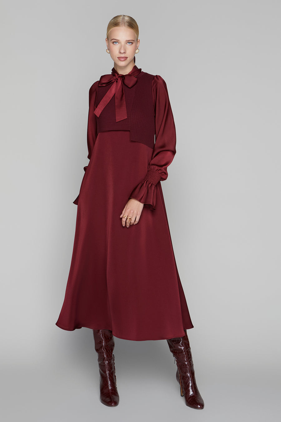 Apparalel Claremont Dress in Merlot