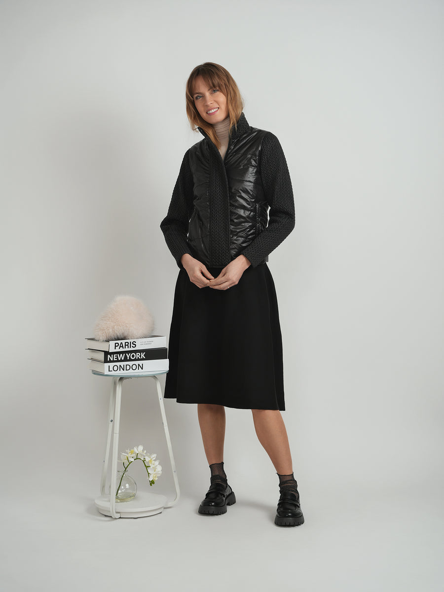 Miumax Quilted Braided Bomber Jacket