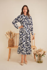 Coco Printed Ruched Shirt Dress