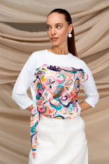 Luum Sandra Paisley Cotton/Silk Side Tie Top