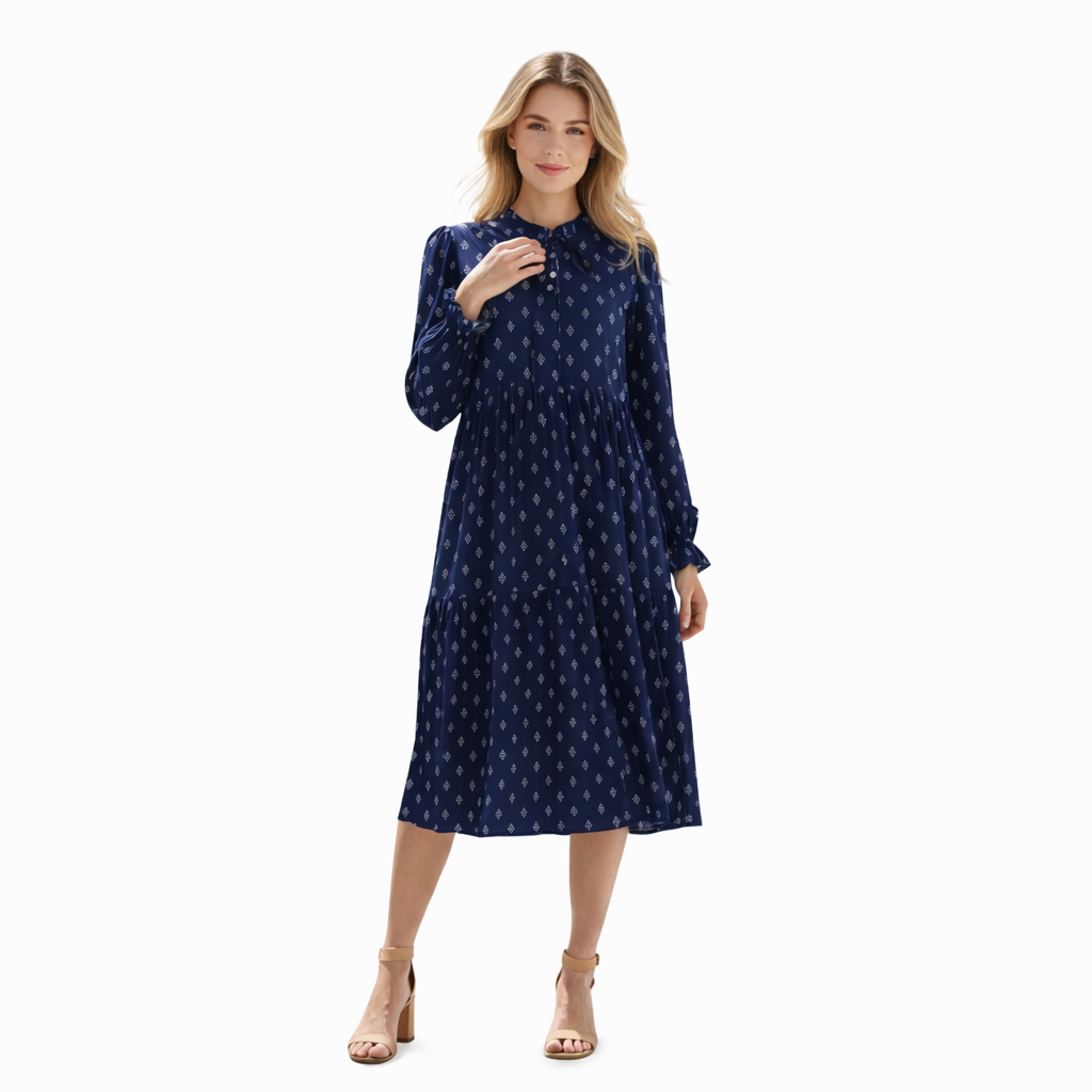 Japparel Debra Tiered Crepe Bandana Print Dress From Head To Hose Japparel Debra Tiered Crepe Bandana Print Dress From Head To Hose