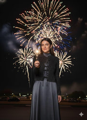 Point Black Metallic Knit Bow Cardigan