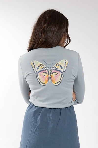 Latitude Sage Butterfly Graphic Back Top