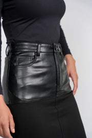 Luum Jude Black Leather Straight Skirt