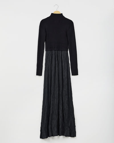 Mima Rosso Black Knit Contrast Maxi Dress