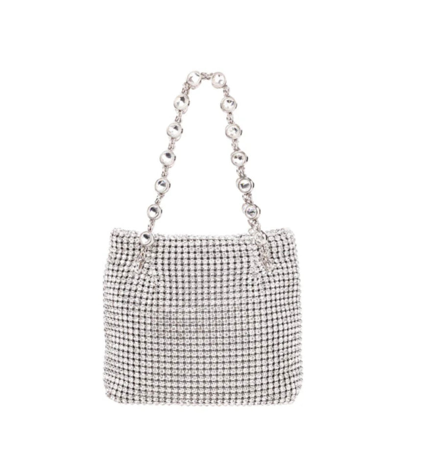 Sondra Roberts Crystal Mesh Mini Tote with Crystal Gem Handles