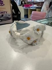 MiZ White Daisy Beaded Headband
