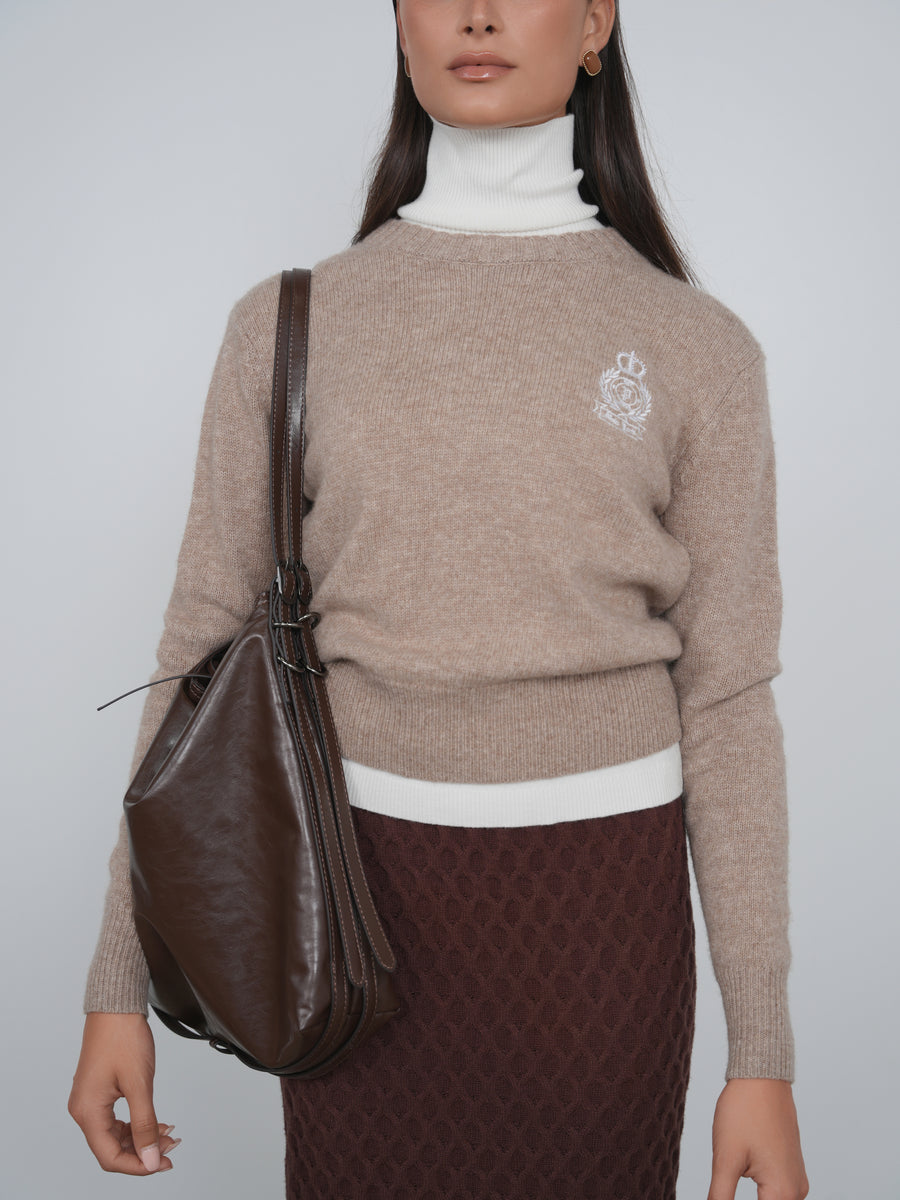 Point Fine Knit Crew Top