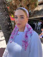 The Scarf Bar Pink Water Color Floral Headscarf
