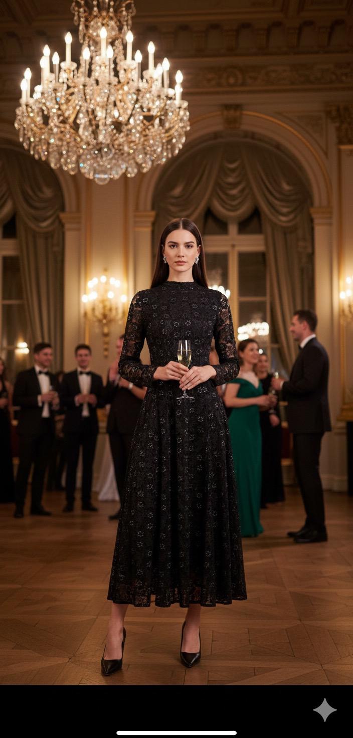 Beulah Black Lace Dress