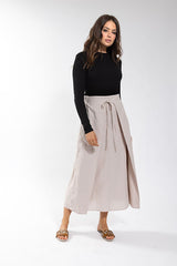 Monn Tie Panel Linen  Skirt