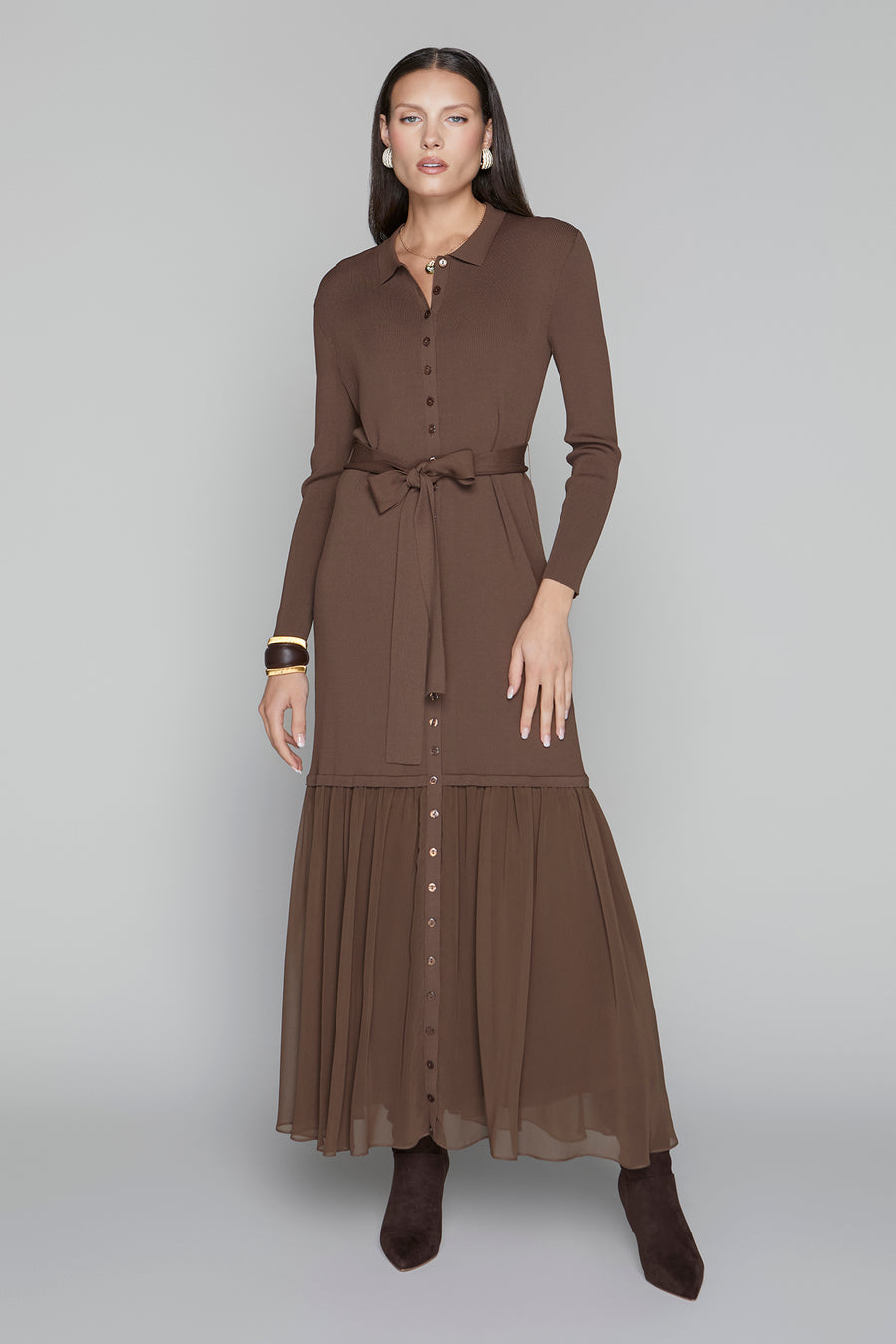 Apparalel Harlow Dress in Walnut