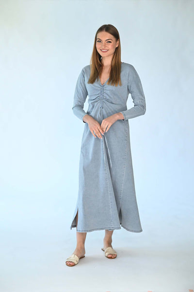 Latitude Stretch Denim Pulley Dress