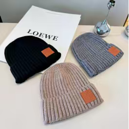 Loewe Leather Logo Cuff Hat