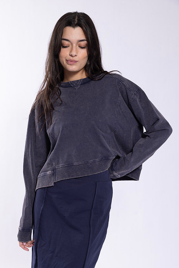 Monn Navy Seam Detail Sweatshirt