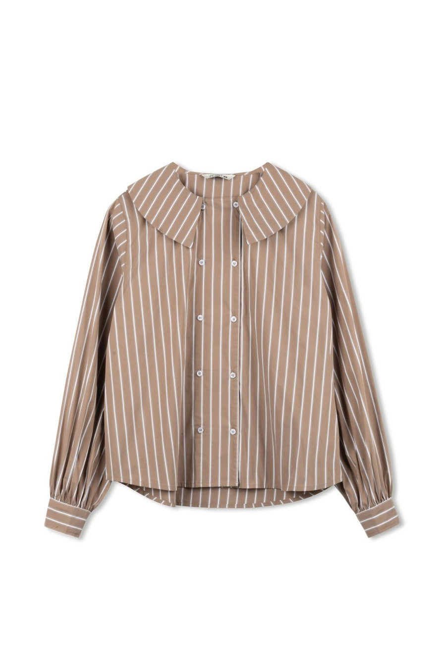 Point Double Breasted Tan Stripe Button Shirt