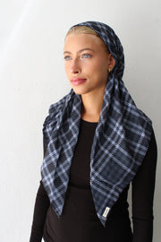 The Scarf Bar Slate Houndstooth Pre Tied with Velvet Grip