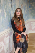 Mitchies Hermes Equestrian Look Scarf with Fox Fur