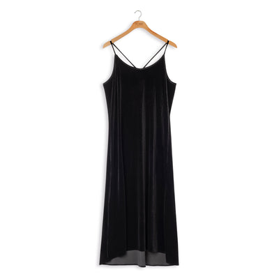 Point Velvet Hi Low  Slip Dress