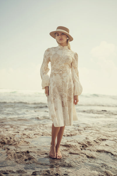 Ellie Makir Linen Belted Dress