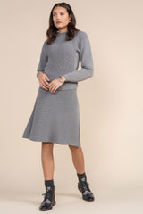 Apparalel Marinha Sweater in Black and Stone (coordinating skirt)