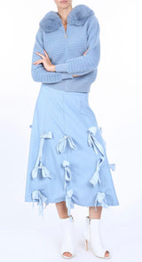 Beulah Light Blue Bows Skirt