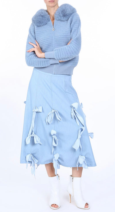 Beulah Light Blue Bows Skirt