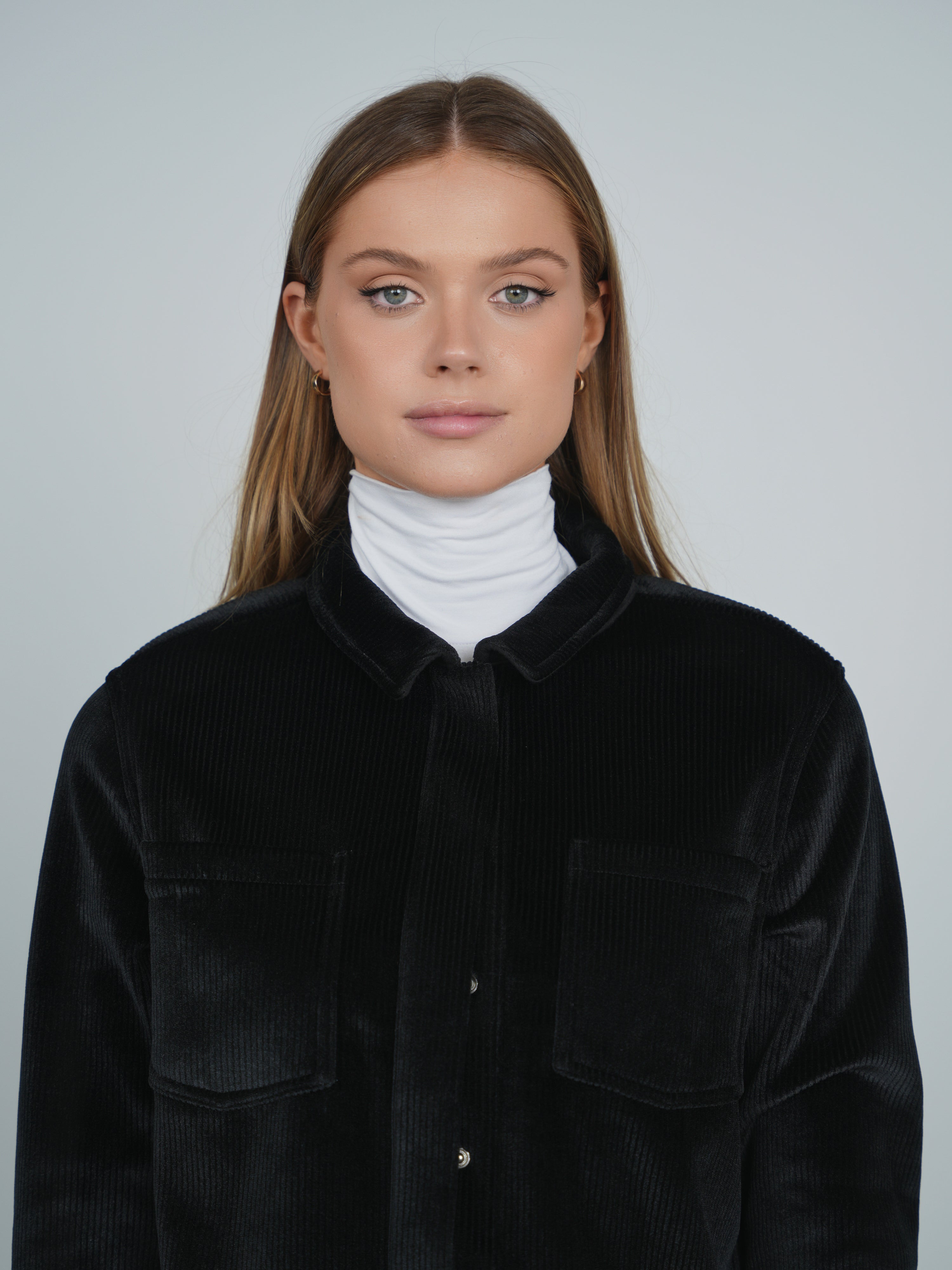 Point Ribbed Velour Jacket(coordinating skirt)