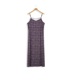 Point Aline Satin Slip Dress Houndstooth