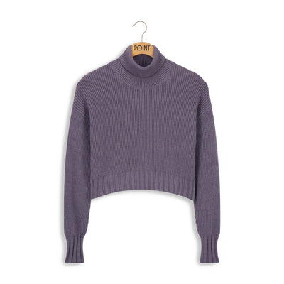 Point Crop Turtleneck Pullover