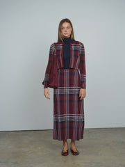 Point Aline Plaid Panel Skirt (coordinating cardigan)