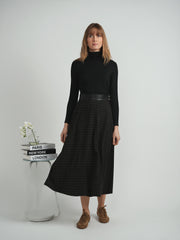 Oops Black Plaid Corduroy Pocket Skirt