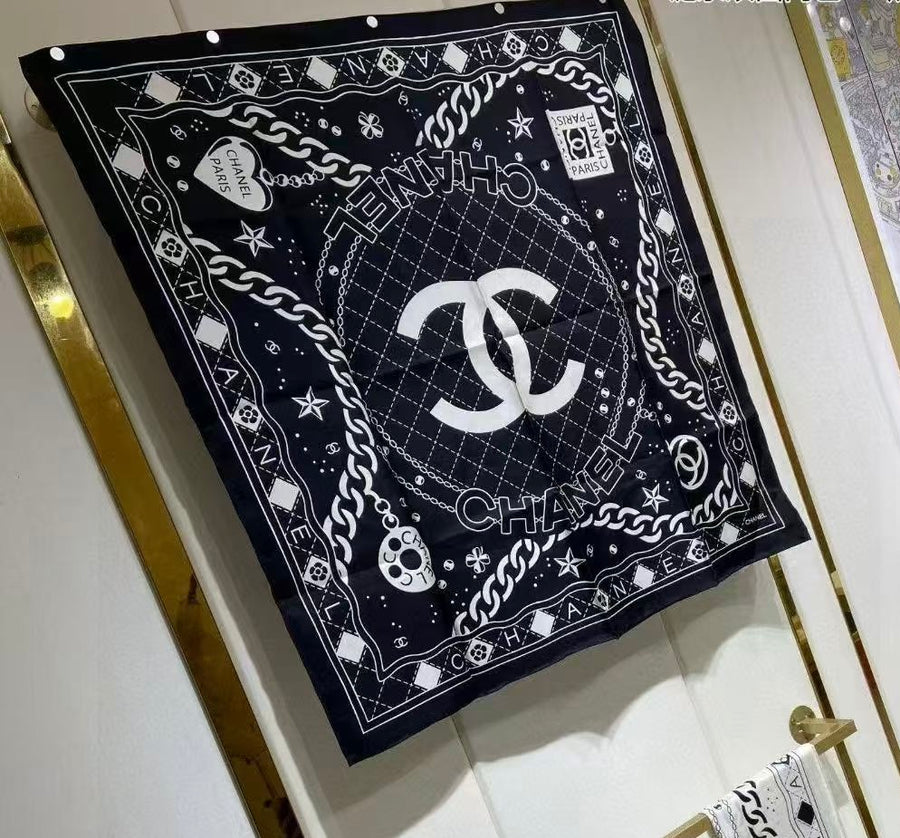 Chanel Silk Link Head Scarf