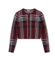 Point Classic Plaid Jacquard Cardigan (coordinating skirt)