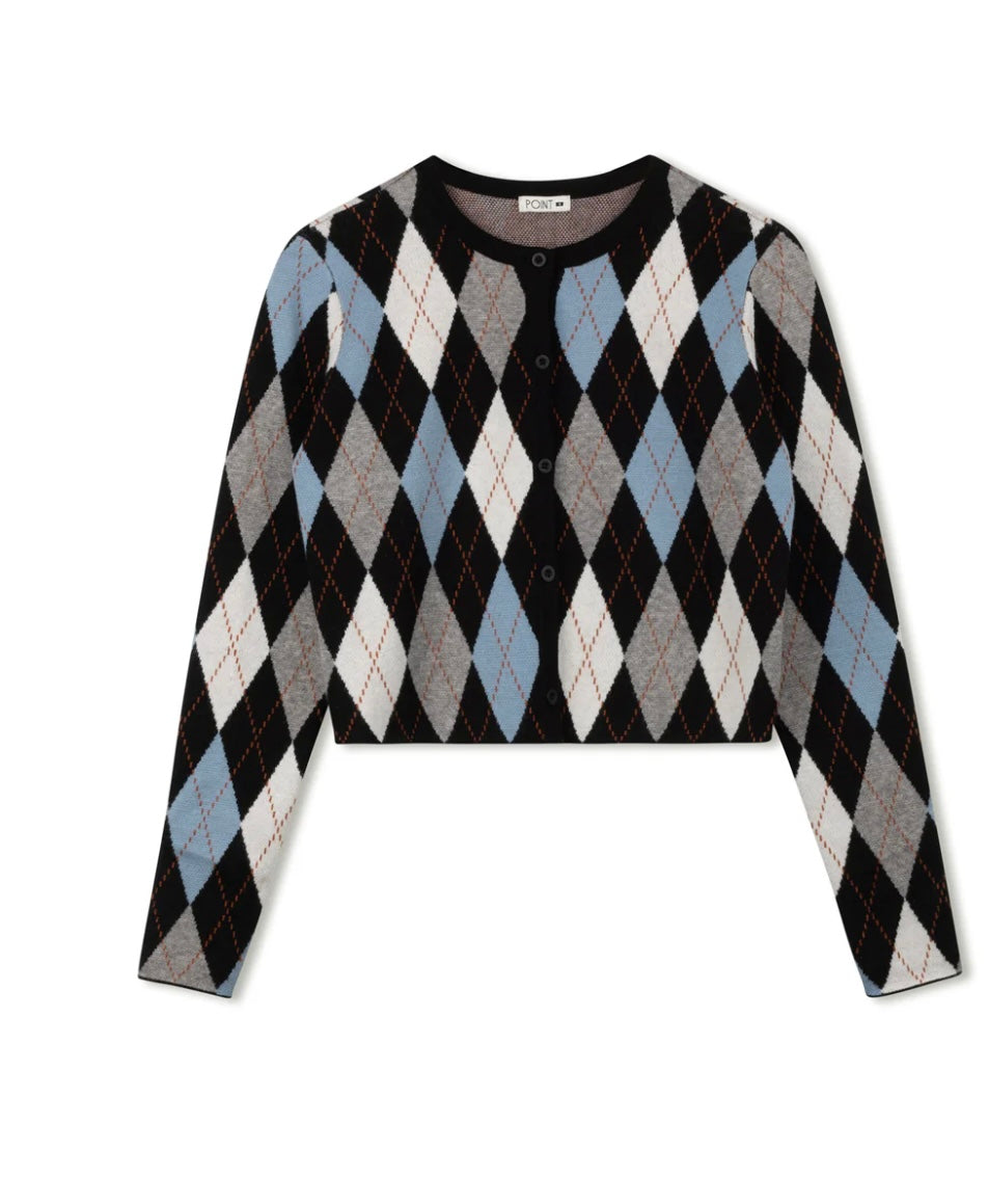 Point Classic Jacquard Argyle Cardigan