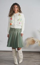 Front Row Fierra Ivory Floral Sweater