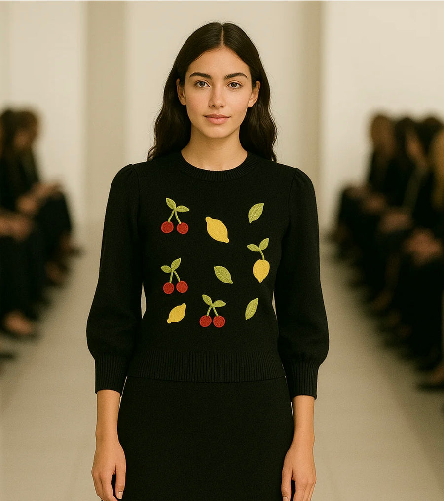 Front Row Fefierra Black Cherry Sweater