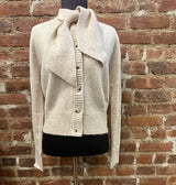 French Perline Cream Sweater with Self Bow