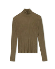 Point Long Sleeve Rib Basic Turtleneck
