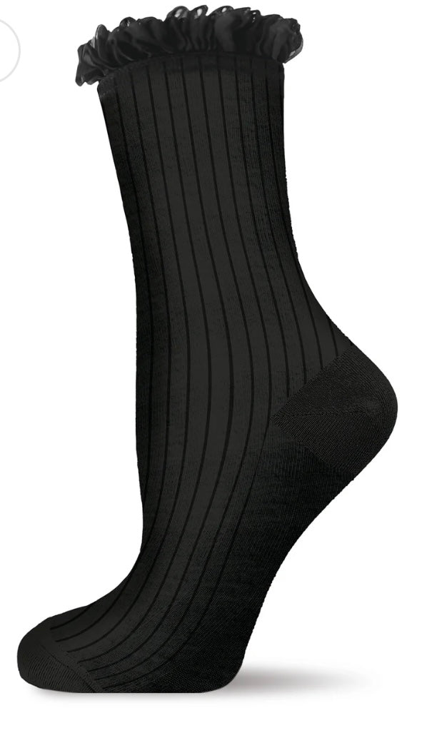 Memoi Fine Rib Loop Cuff Crew