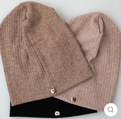 Tal Cashmere Ribbed Beanie