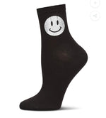 Memoi Shimmer Smiley Crew Sock