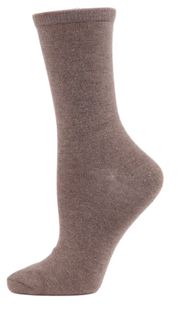 Memoi Flat Knit Cashmere Crew Sock MCL05870