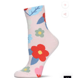 Memoi Mod Floral Crew Sock