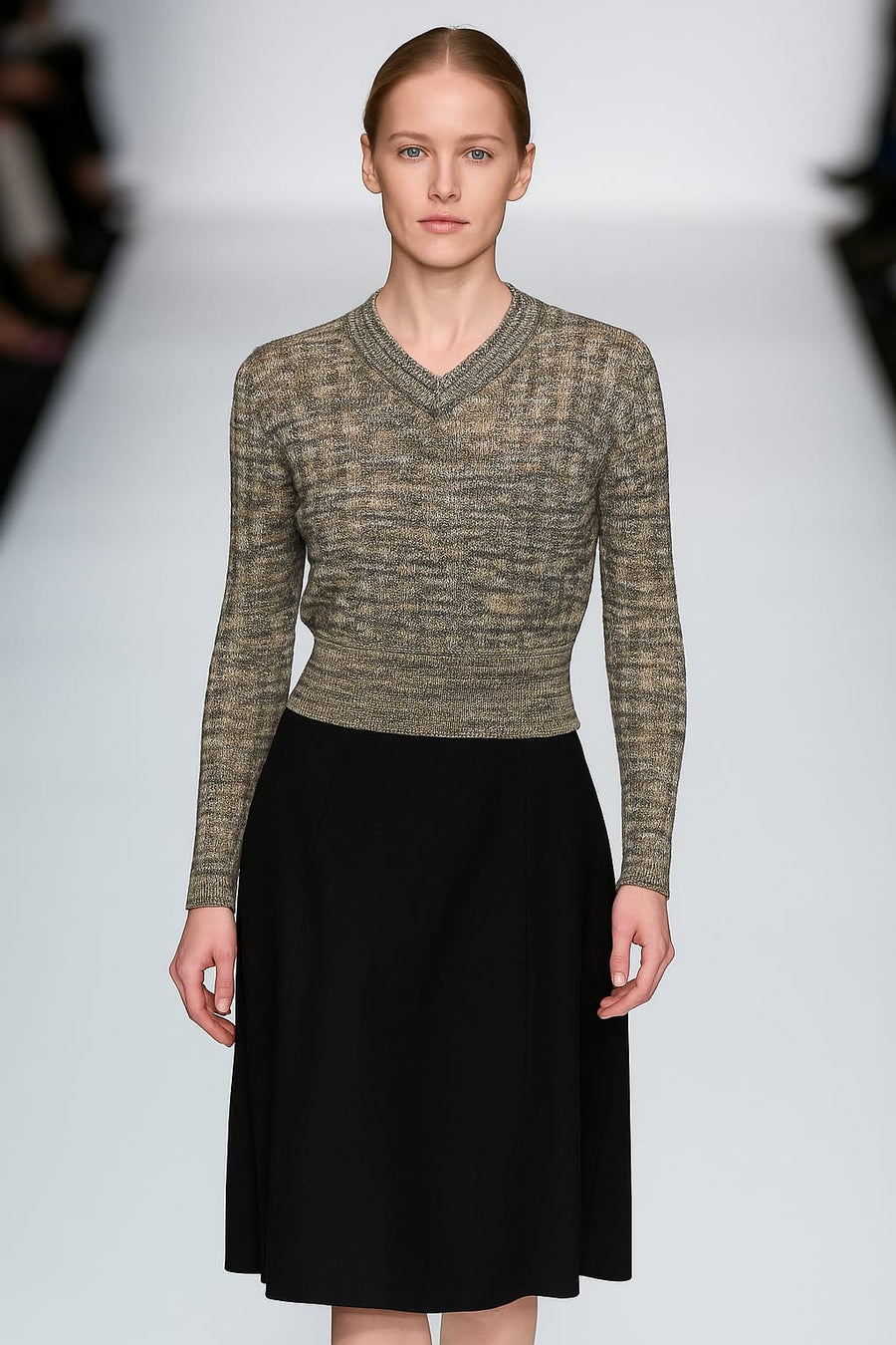 Front Row Brown V Neck Sweater