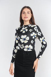 Adina Floral Mock Neck Top(coordinating skirt)