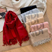 Fendi Charcoal  Logo Scarf with Fringe