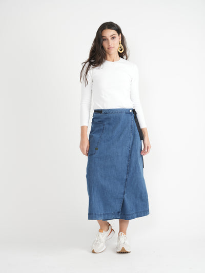 Faves Denim Wrap Skirt