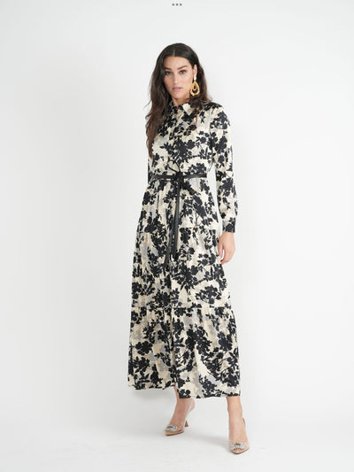 Caitlin Floral Print Dress with Belt