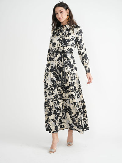 Caitlin Floral Print Dress with Belt